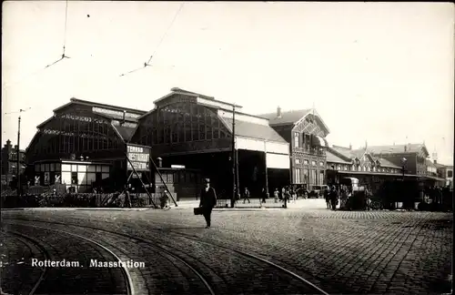 Ak Rotterdam Südholland Niederlande, Maasstation, Außenansicht