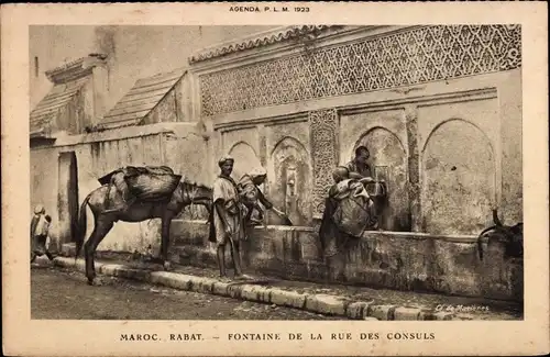 Ak Rabat Marokko, Fontaine de la Rue des Consuls