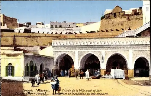 Ak Tanger Marokko, Entree de la Ville, cote du Port