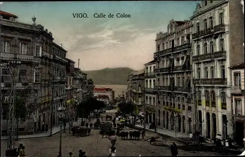 Ak Vigo Galicien Spanien, Calle de Colon