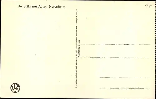 Ak Neresheim in Württemberg, Benediktiner Abtei, Kuppelbild bei der Kanzel