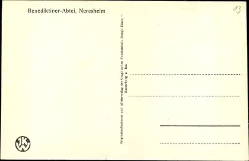 Ak Neresheim Württemberg, Benediktiner Abtei, Kuppelbild über der Orgel