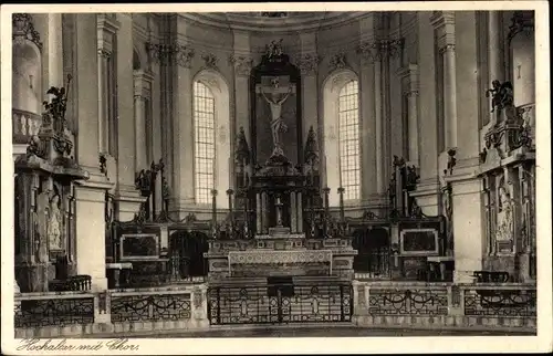 Ak Neresheim  Württemberg, Benediktiner Abtei, Hochaltar mit Chor