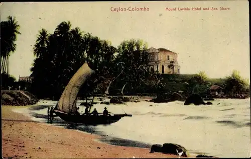 Ak Colombo Ceylon Sri Lanka, Mount Lavinia Hotel, Sea shore
