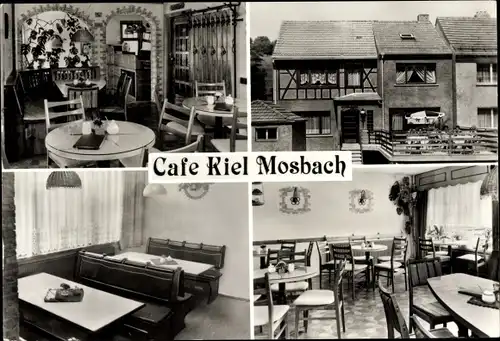 Ak Mosbach Wutha Farnroda in Thüringen, Cafe Kiel, Innenansichten, Außenansicht