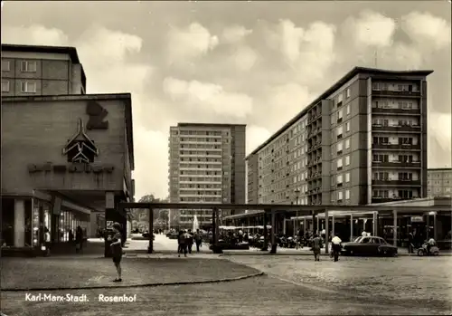 Ak Karl Marx Stadt Chemnitz in Sachsen, Rosenhof, Hochhäuser