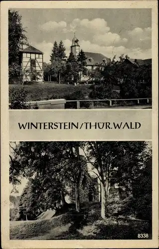 Ak Winterstein Waltershausen in Thüringen, Kirche, Waldpartie