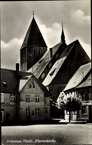 Ak Grimmen in Mecklenburg Vorpommern, Marienkirche, Außenansicht