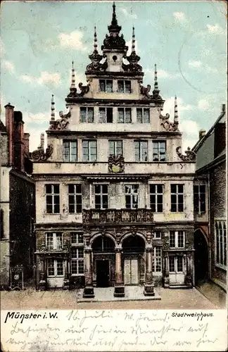 Ak Münster Westfalen, Stadtweinhaus