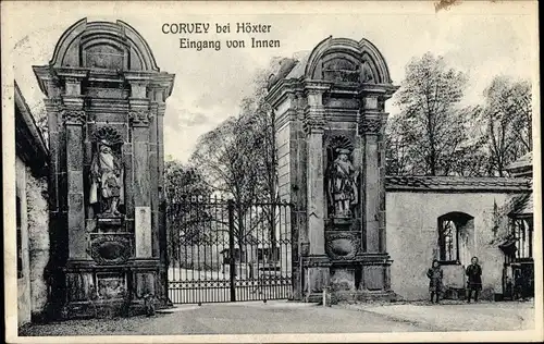 Ak Höxter an der Weser, Schloss Corvey, Eingang von Innen