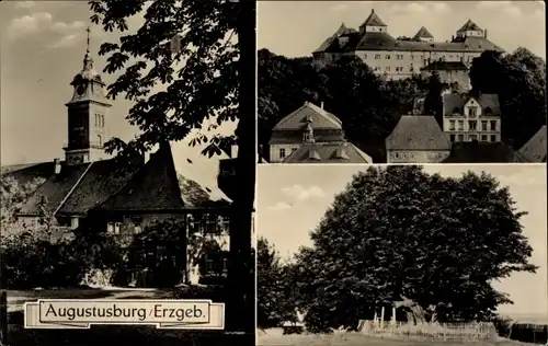 Ak Augustusburg im Erzgebirge, Kirche, Burg
