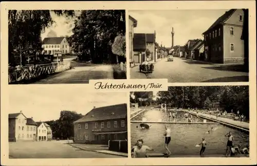 Ak Ichtershausen in Thüringen, Straßenpartien, Freibad