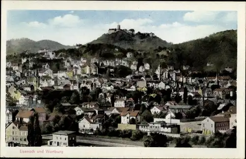 Ak Lutherstadt Eisenach in Thüringen, Ortsansicht, Wartburg