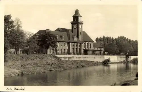 Ak Zeitz im Burgenlandkreis, Bahnhof