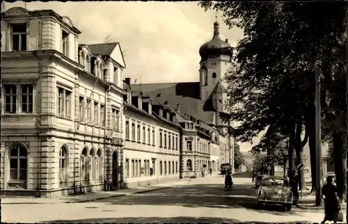 Ak Marienberg im Erzgebirge Sachsen, Markt, Straßenszene