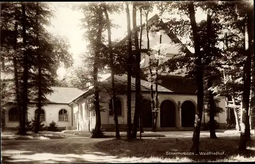 Ak Schaffhausen am Rhein Schweiz, Waldfriedhof