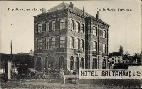 Ak Tervuren Tervueren Flämisch Brabant Flandern, Rue de Marais, Hotel Britannique