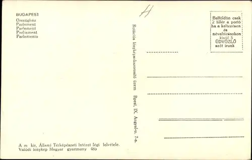 Ak Budapest Ungarn, Parlament