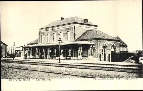 Ak Bourg Leopold Leopoldsburg Flandern Limburg, La Station