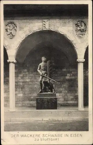 Ak Stuttgart in Baden Württemberg, Der Wackere Schwabe in Eisen, Nagelung