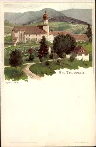 Künstler Litho Mutter, K., Münstertal im Schwarzwald, Kloster St. Trudpert