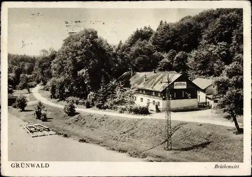 Ak Grünwald in Oberbayern, Brückenwirt