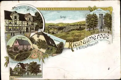 Litho Kleinalmerode in Hessen, Restaurant Niemeyer, Pfarrhaus, Bilstein