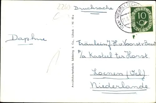 Ak Niebüll in Nordfriesland, Rathaus, Hauptstraße, Bahnhofstraße, Kreiskrankenhaus