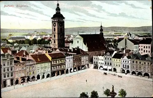 Ak České Budějovice Budweis Südböhmen, Ringplatz