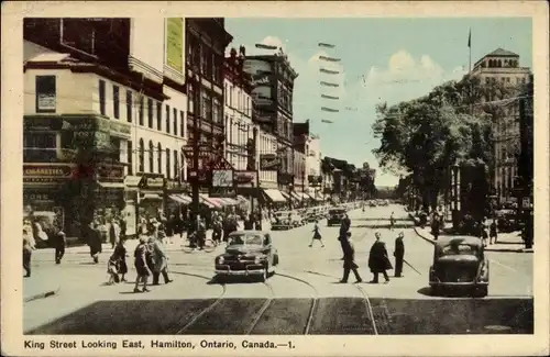 Ak Hamilton Ontario Kanada, King Street Looking East