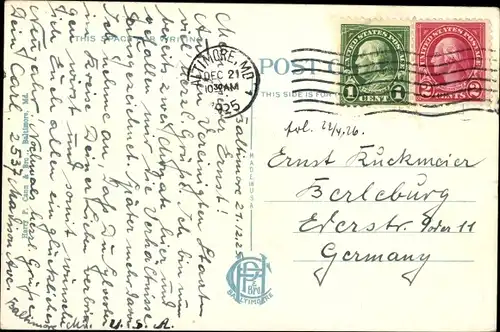 Ak Baltimore Maryland USA, Post Office