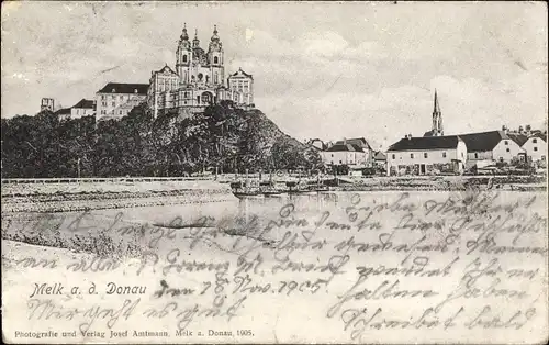 Ak Melk an der Donau Niederösterreich, Teilansicht