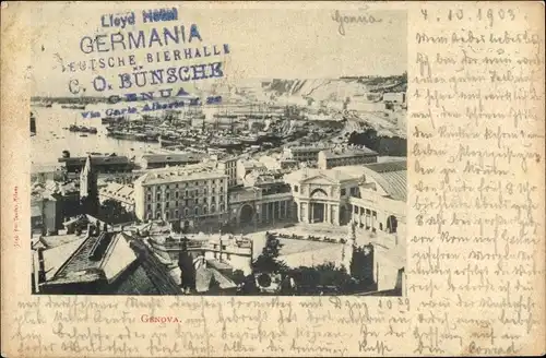 Ak Genova Genua Liguria, Lloyd Hotel Germania