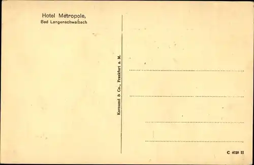 Ak Langenschwalbach Bad Schwalbach im Taunus, Hotel Metropole, Villa Bristol,Hohenzollern,Eton House