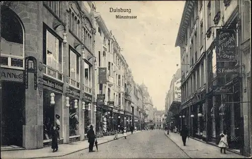 Ak Duisburg im Ruhrgebiet, Partie in der Münzstraße, Herrenmoden