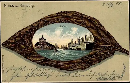 Blatt Litho Hamburg Mitte St. Pauli, Hafen