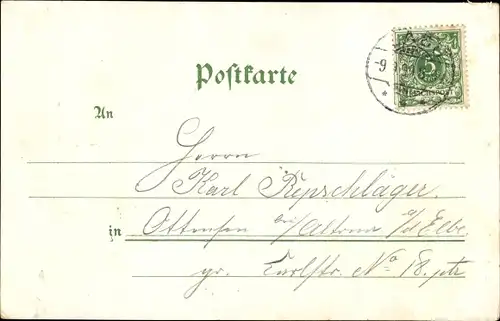 Litho Ostseebad Laboe, Hotel Laboe, Kriegsschiffe, Ruderboot