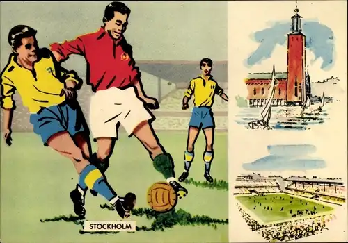 Ak Stockholm Schweden, Fußball Weltmeisterschaft 1958