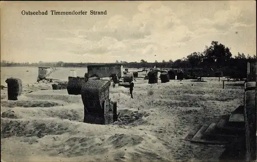 Ak Ostseebad Timmendorfer Strand, Partie am Strand, Strandkörbe