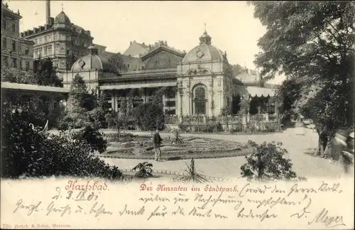 Ak Karlovy Vary Karlsbad Stadt, Kursalon im Stadtpark