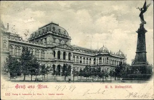 Ak Wien Altstadt, Universität mit Liebenberg Denkmal