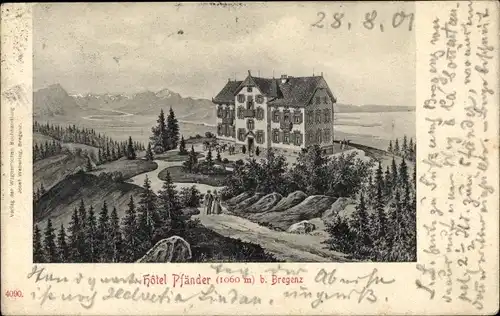 Ak Bregenz am Bodensee Vorarlberg, Hotel Pfänder