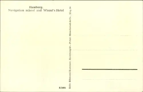 Ak Hamburg Mitte St. Pauli, Navigationsschule und Hotel Wiezel