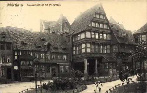 Ak Hildesheim in Niedersachsen, Andreasplatz mit Pfeilerhaus