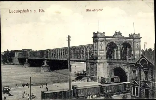 Ak Ludwigshafen am Rhein, Rheinbrücke