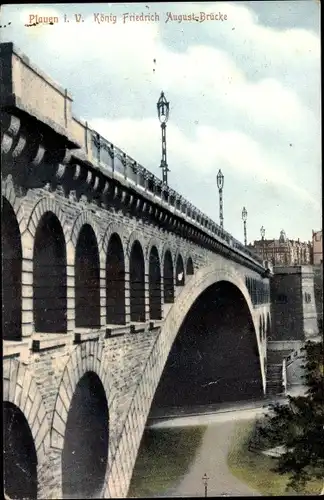 Ak Plauen im Vogtland, König Friedrich-August-Brücke