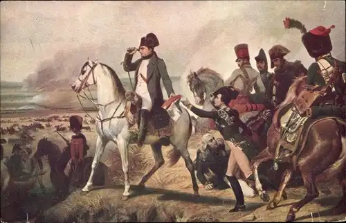 Künstler Ak Vernet, Horace, Napoleon Ier a Bataille de Wagram 1809