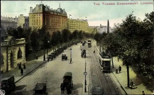 Ak London City England, The Thames Embankment