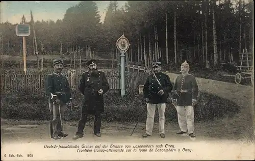 Ak Haute Saône, Grenzsoldaten am deutsch-französischen Grenzübergang