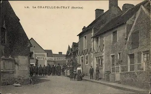 Ak La Chapelle-Saint-Fray Sarthe, Straßenpartie